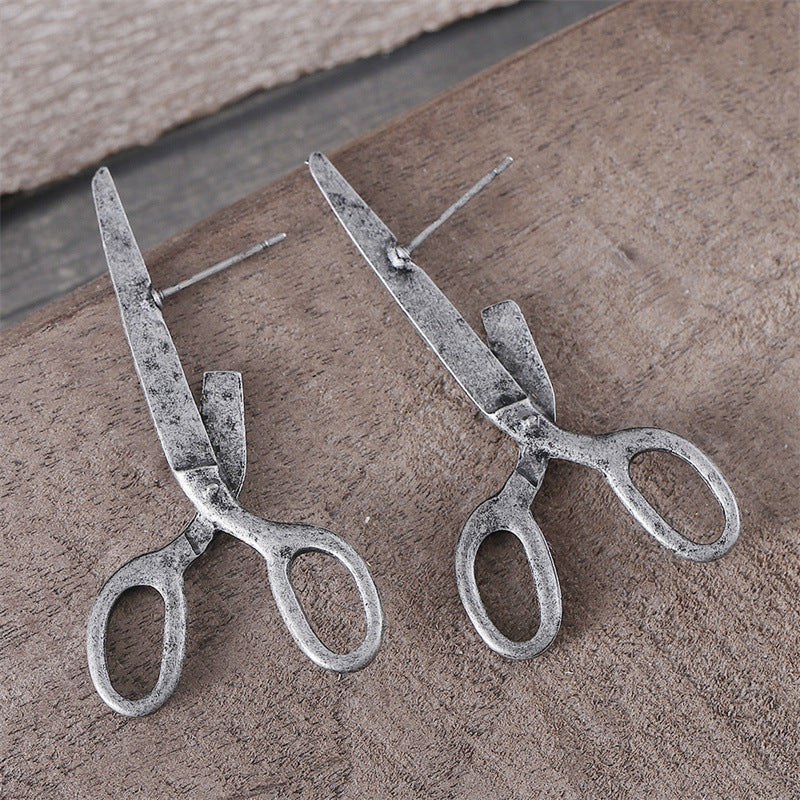 Wholesale Retro Cool Creative Scissor Stud Earrings