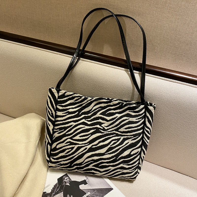 Wholesale Leopard Zebra Print Large Capacity Canvas Shoulder Bag