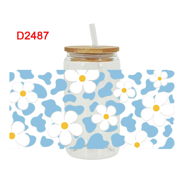 Wholesale Cartoon printing heat transfer Cup sticking 16OZ UV DTF WRAPS