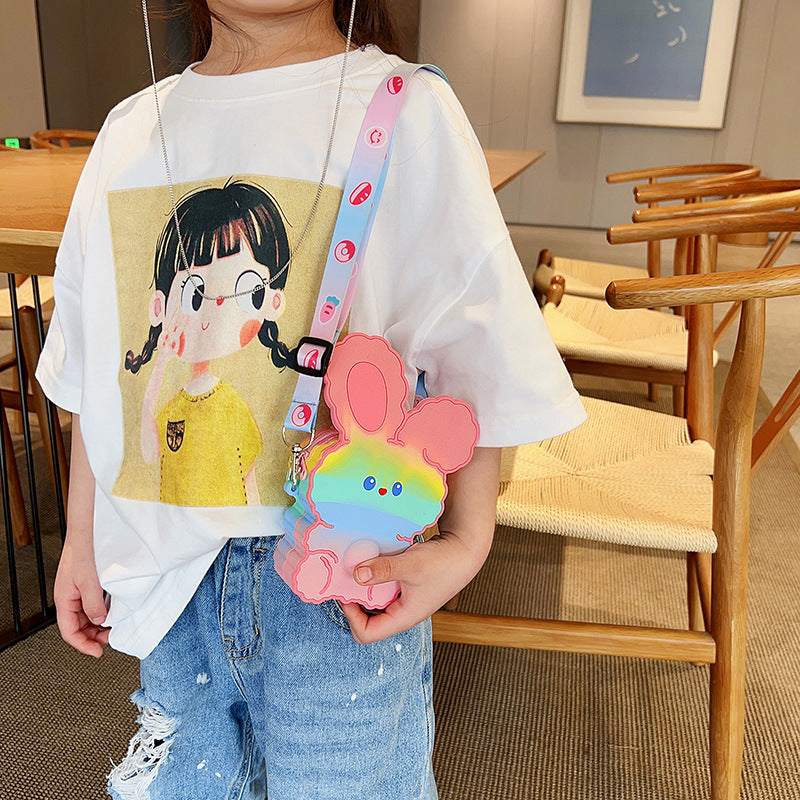 Wholesale Silicone Cartoon Cute Rabbit Bear One Shoulder Kids Bag