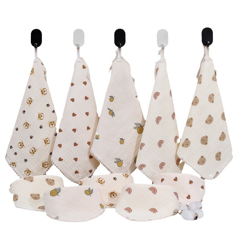 Wholesale Baby Bib Cotton Triangle Towel Newborn Anti-spitting Milk Water Bib Children Scarf Saliva