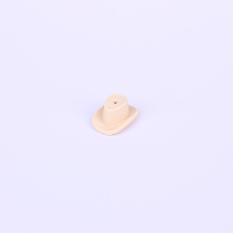 Wholesale  50pcs New cowboy hat silicone beads food grade baby tooth glue diy jewelry  hat loose beads