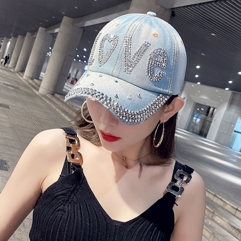 Wholesale Denim Rhinestone Baseball Caps