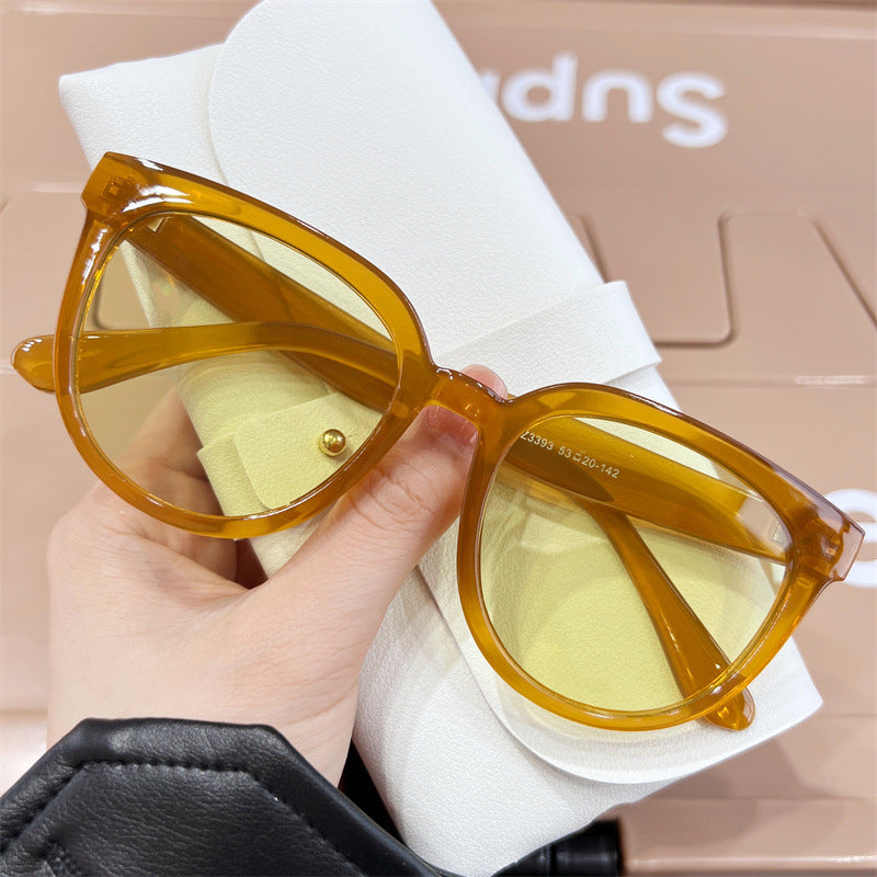 Wholesale UV Protection Candy Color PU Sunglasses