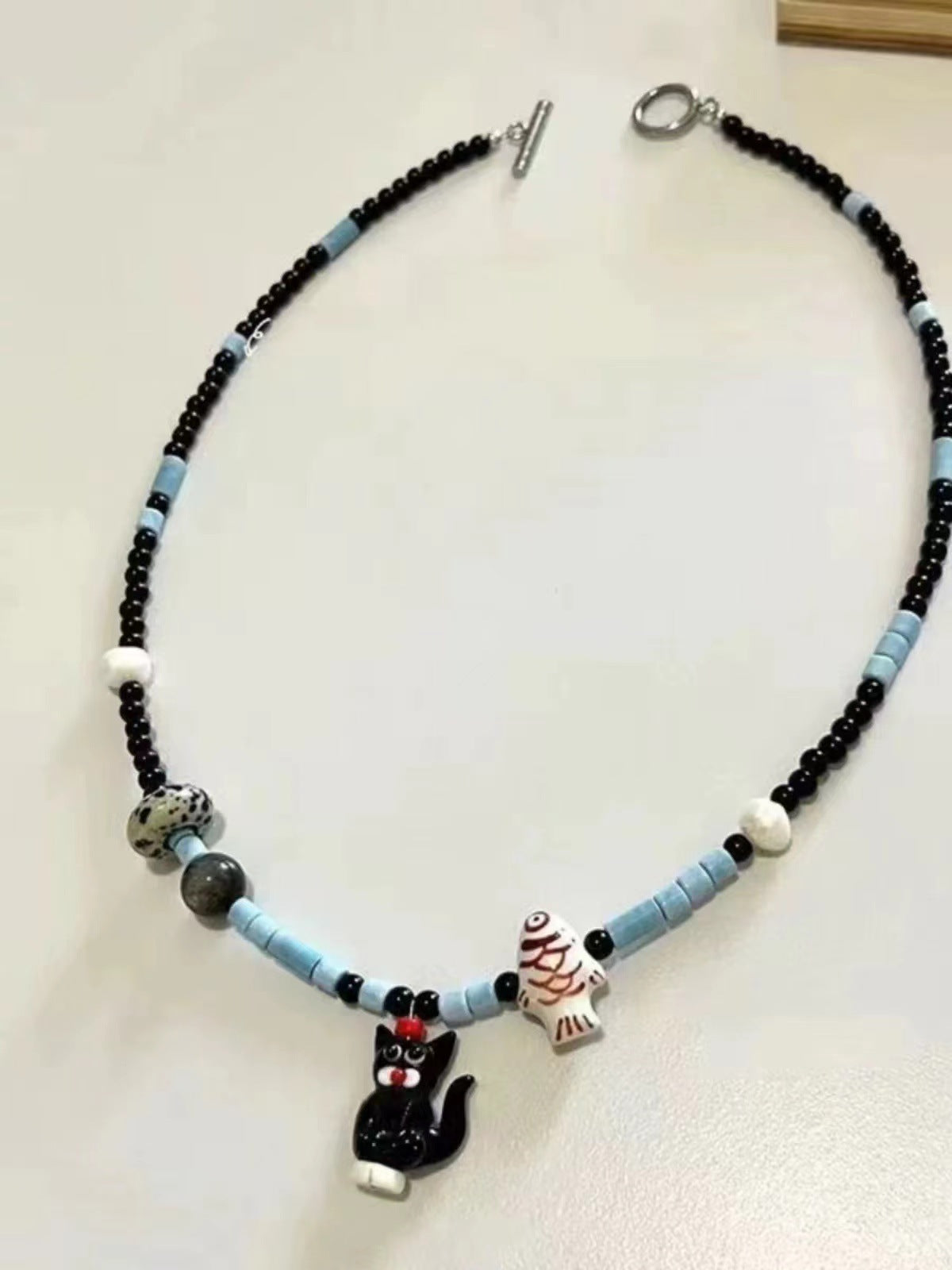 Wholesale Summer Dopamine Colorful Beaded Bow Clavicle Necklace