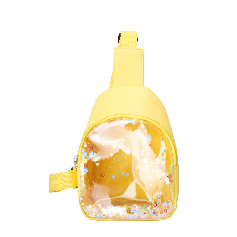 Wholesale PU Quicksand Sequin Kids Chest Bag