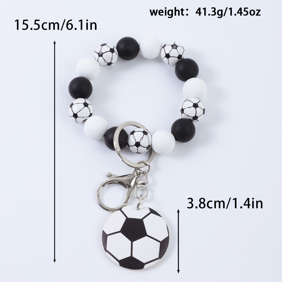 Wholesale Cartoon Sports Beaded Wristlet Keychains Basketball Football Volleyball Pendant