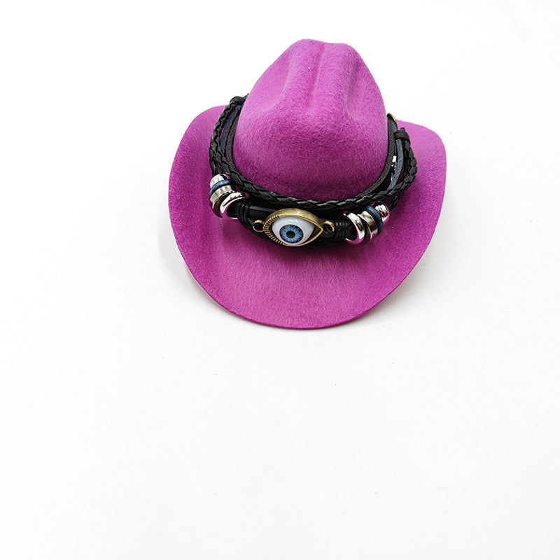 Wholesale Yama gentleman cowboy hat son mini pet hat birthday party hat weilai car 66 ornament hat