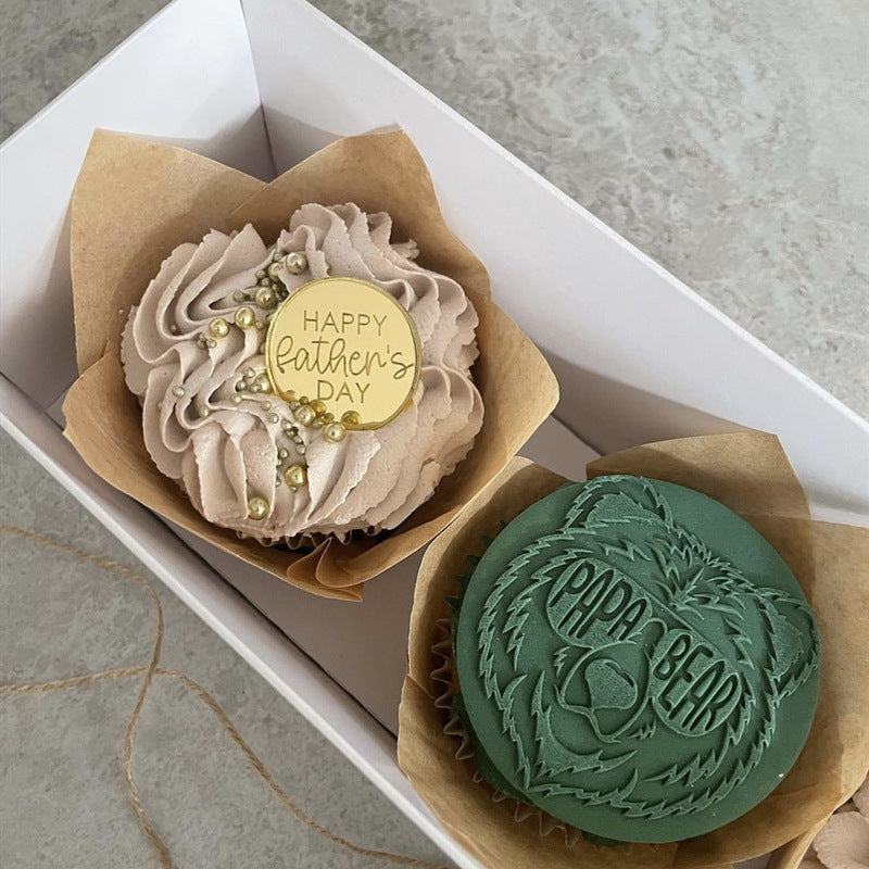 Wholesale 10PCS/PACK Father's Day Happy Acrylic Cake Card Decoration