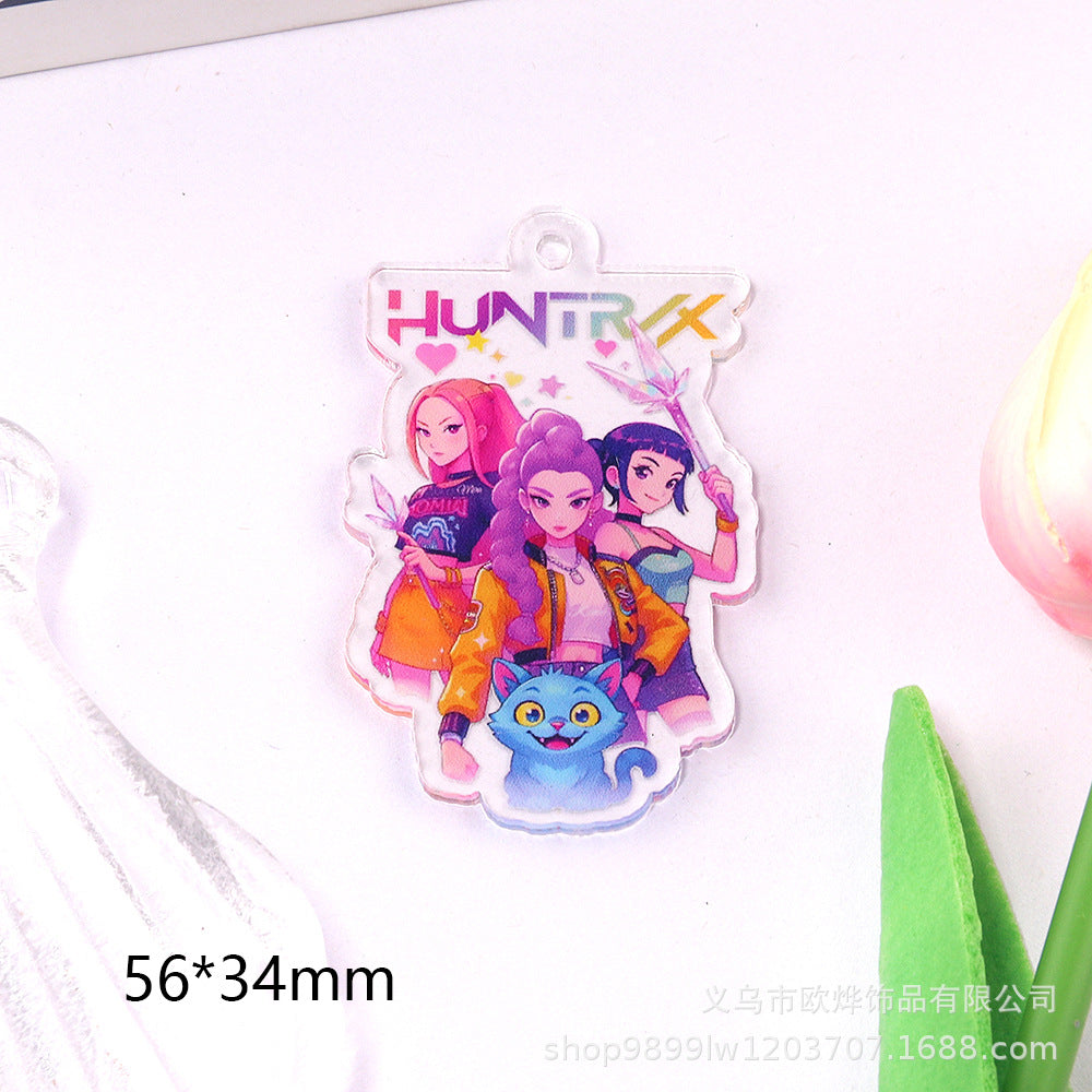 Wholesale 10pcs/ pack Cartoon Girl Cute Pendant Acrylic DIY Accessories