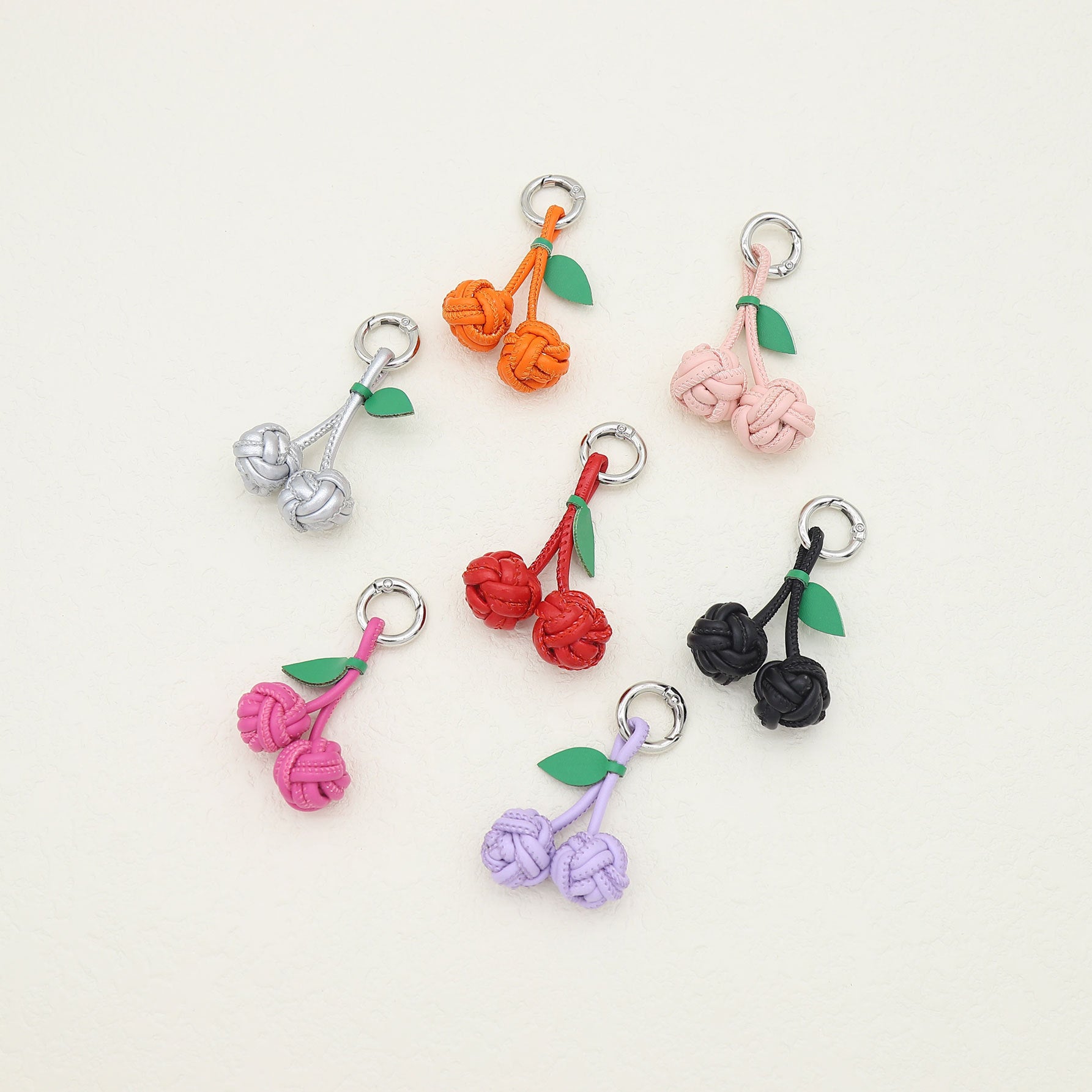 Wholesale Exquisite PU cherry shoe hanging woven ball pendant key chain bag hanging
