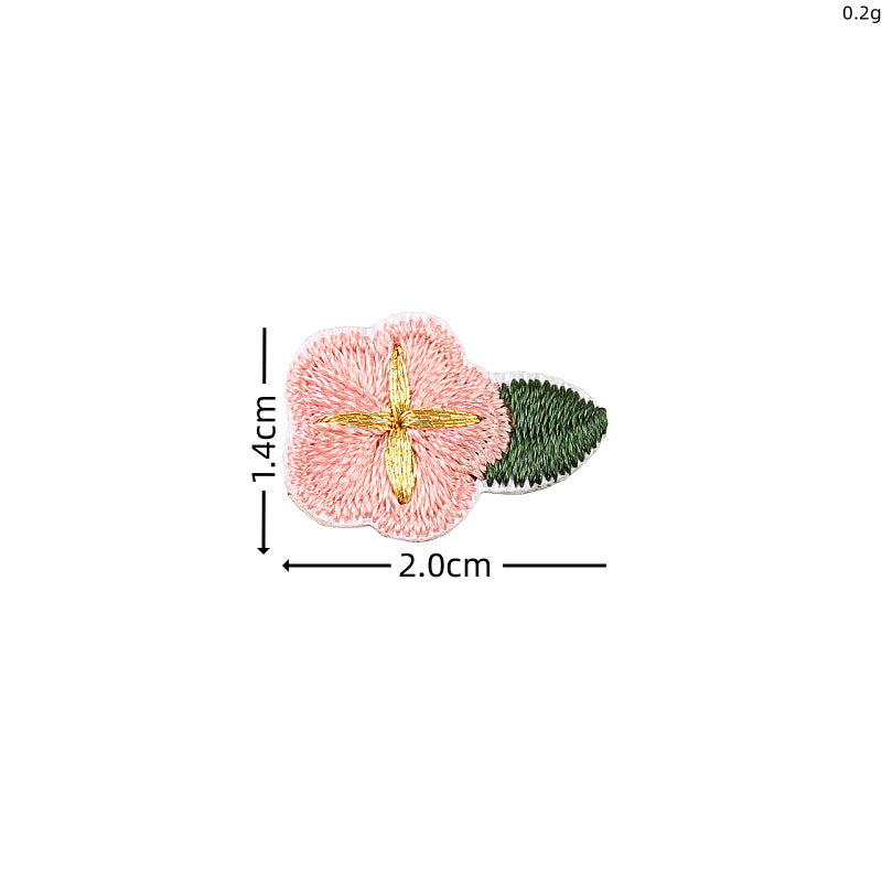 Wholesale Cute cartoon iron-on flower cherry embroidery patch