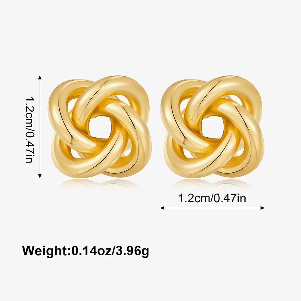 Wholesale Electroplated geometric multi circle earrings