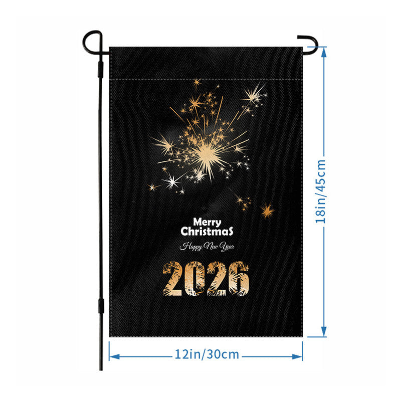 Wholesale 2026 New Year Garden Flag Hanging Flag Party Atmosphere Garden Flag