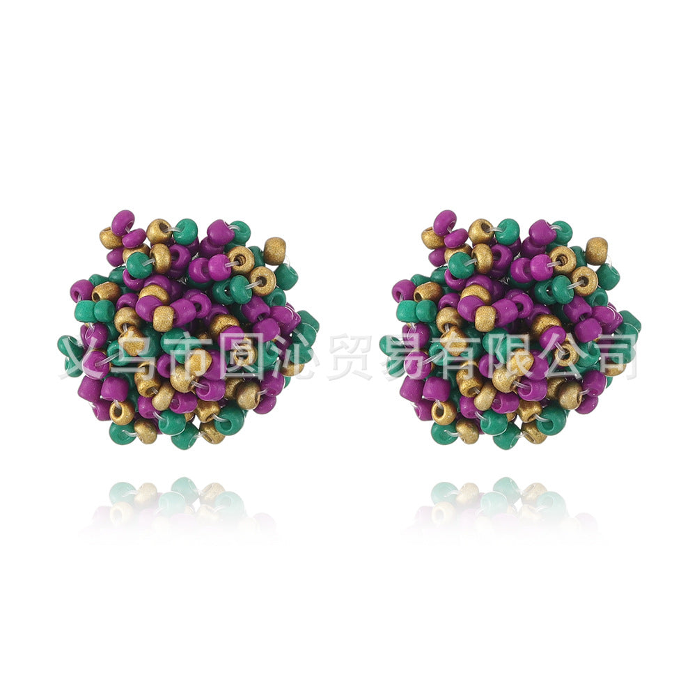 Wholesale Small Seed Bead Earrings Simple Ball Geometric Earrings