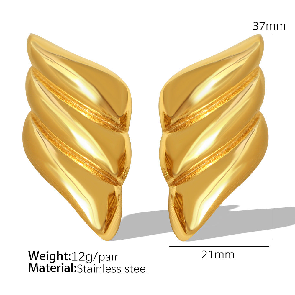Wholesale Niche Diamond Geometric Horn Thread Earrings