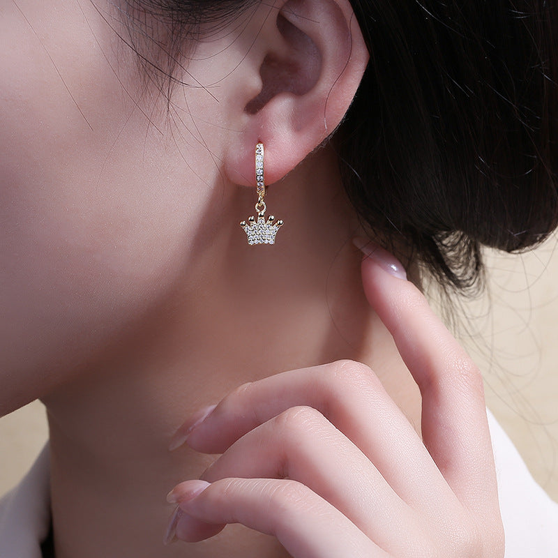 Pendientes de cobre de corona de circón al por mayor