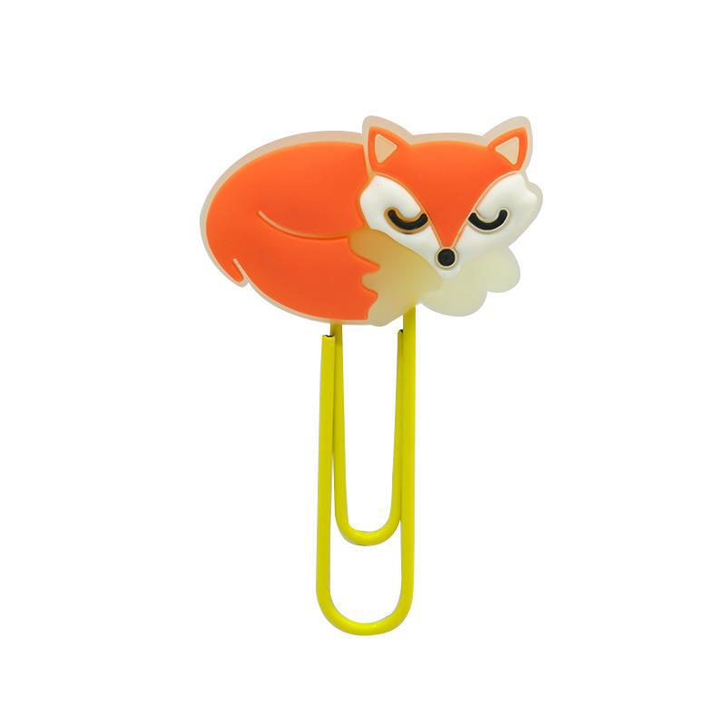 Wholesale 10pcs Animal series animation paper clip luminous paper clipBookmarks