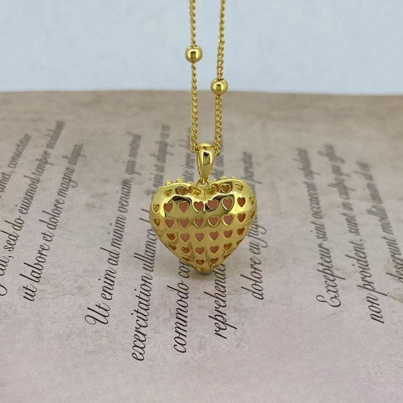 Wholesale 18k gold plated pink Queen Shell heart pendant