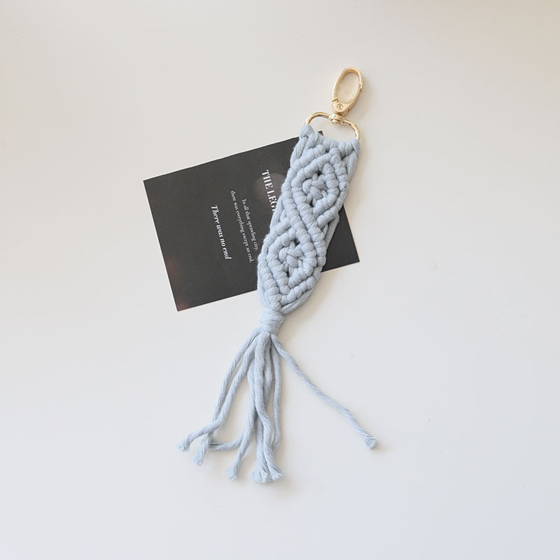 Wholesale Handwoven Cotton Rope Tassel Keychain