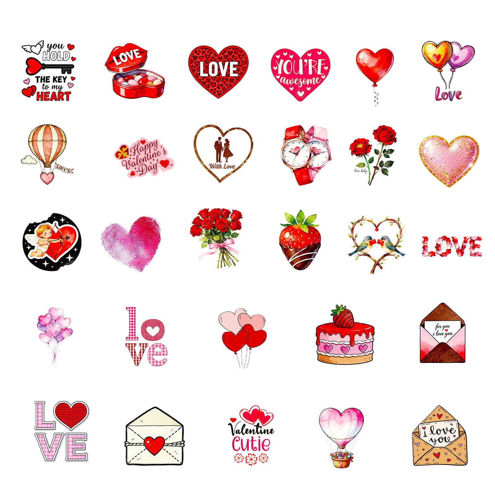 Wholesale 56pcs Valentine' s Day series graffiti stickers