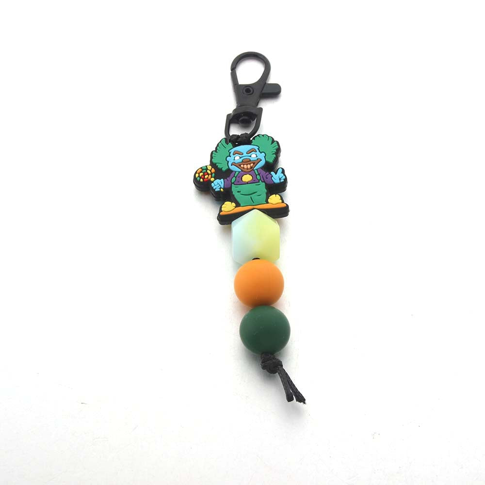 Wholesale Silicone Luminous Beaded Halloween Keychain