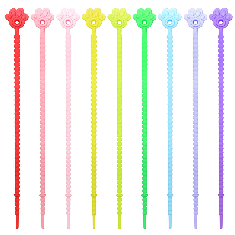 Wholesale 20pcs DIY Macaron Color Cat Claw Cable Ties Key Chain