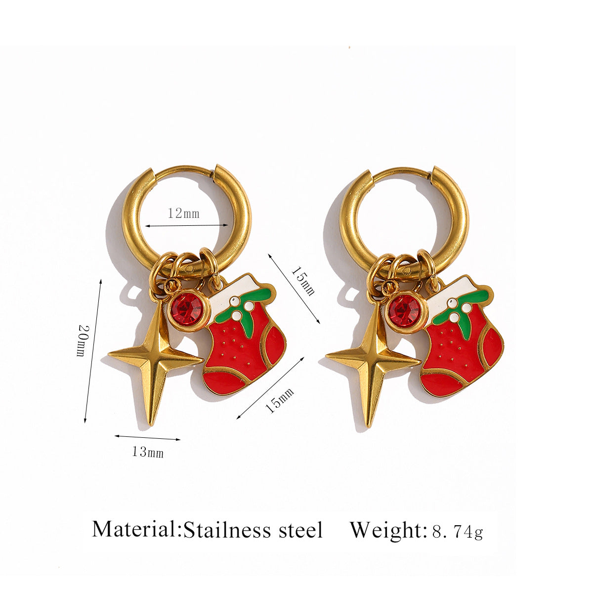 Wholesale Christmas series stainless steel earrings