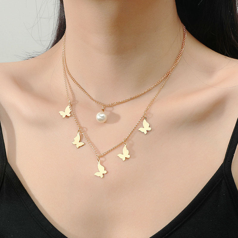 Wholesale Pearl  Forest Style  Multi-layer Necklace