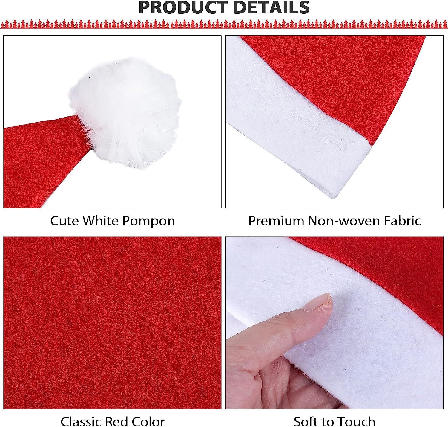 Wholesale Christmas Non-woven Adult Christmas Hats