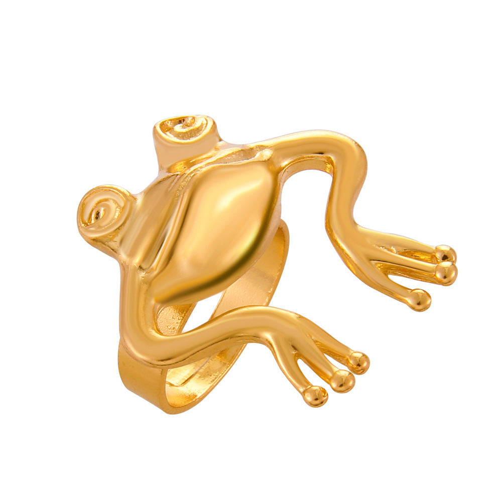 Wholesale Silver and gold diverse frog retro animal ring