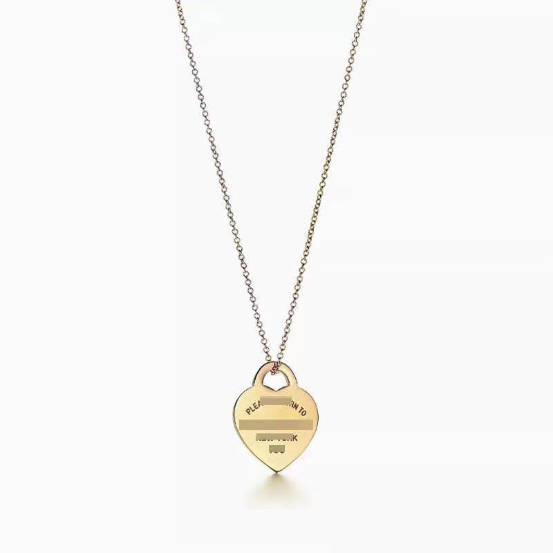 Wholesale Epoxy diamond gold-plated heart clavicle necklace