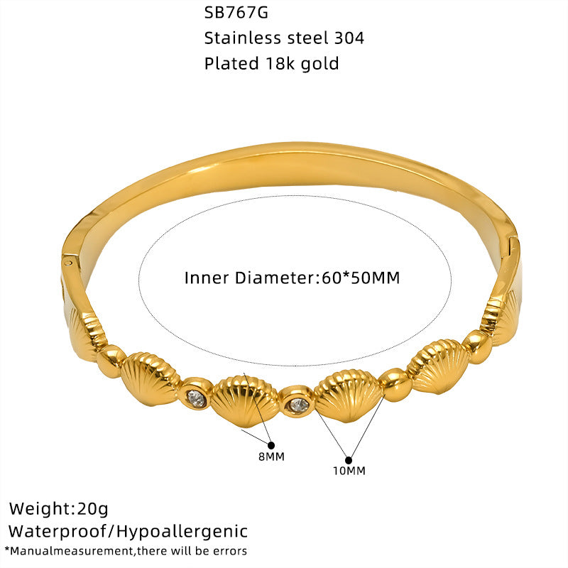 Wholesale gold-plated zircon bracelet stainless steel luxury temperament clasp bracelet
