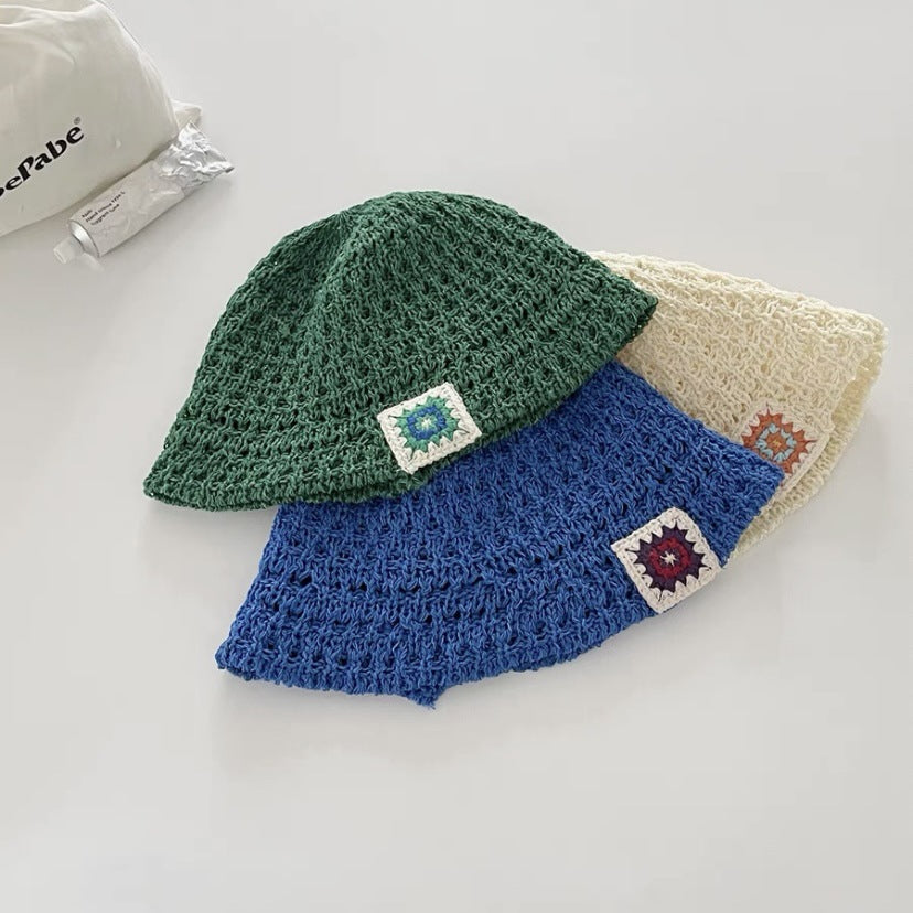 Wholesale Hook Flower Woven Hollow Pastoral Style Bucket Hat