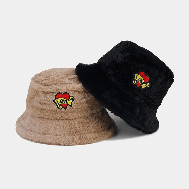 Wholesale Love Letters Bucket Hat Plush Hat