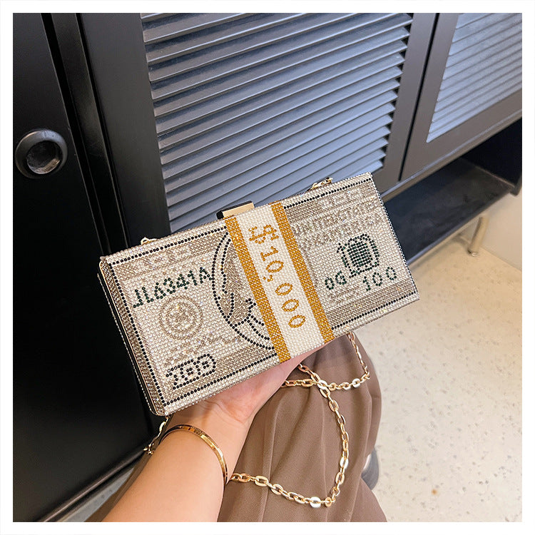 Wholesale Acrylic Full Diamond Chain Crossbody Small Square Box Bag