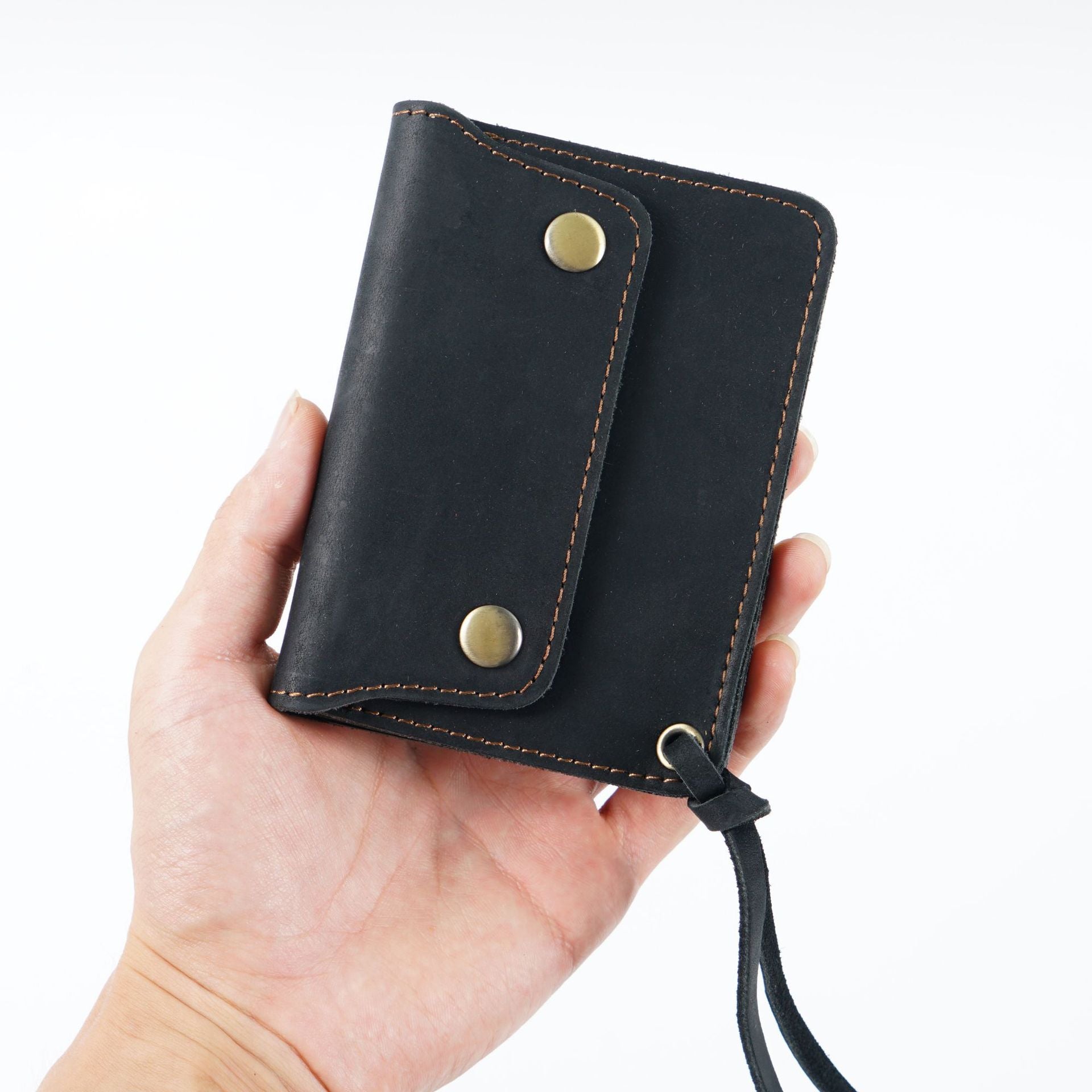 Wholesale Top Layer Cowhide Simple Handmade Short Retro Wallet