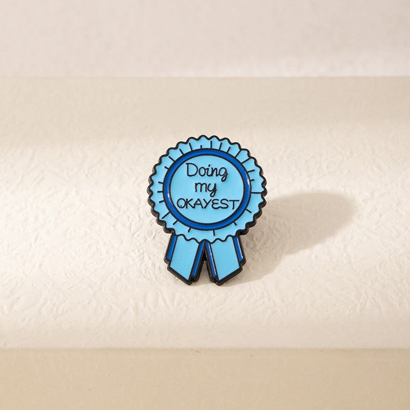 Wholesale Colorful Alloy Enamel Letter Badge Brooch