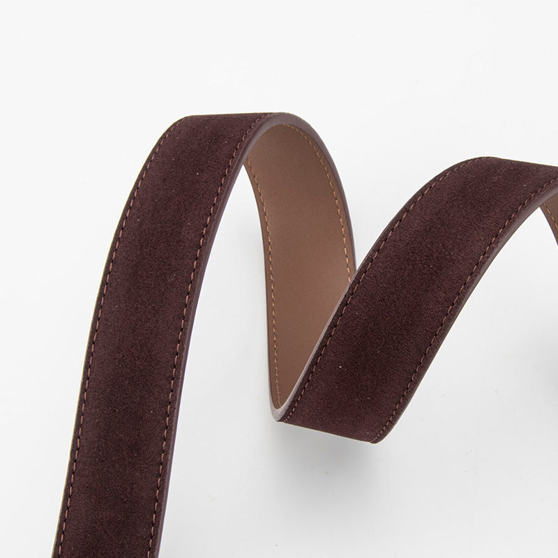 Wholesale women' s vintage genuine leather nubuck suede belt