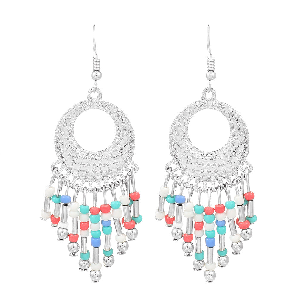 Wholesale Bead Tassels Alloy Earrings