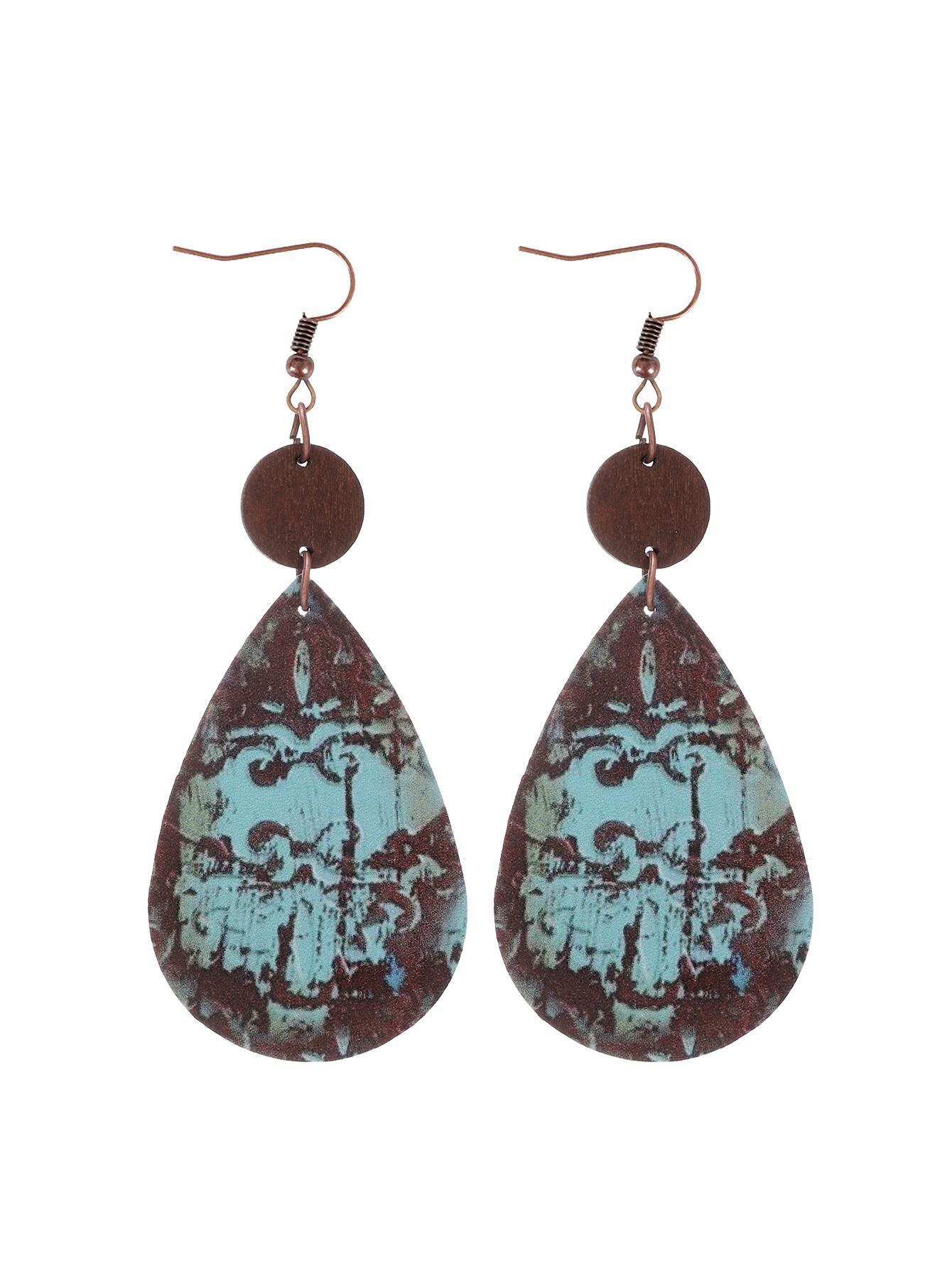 Wholesale Cactus-patterned leather earrings
