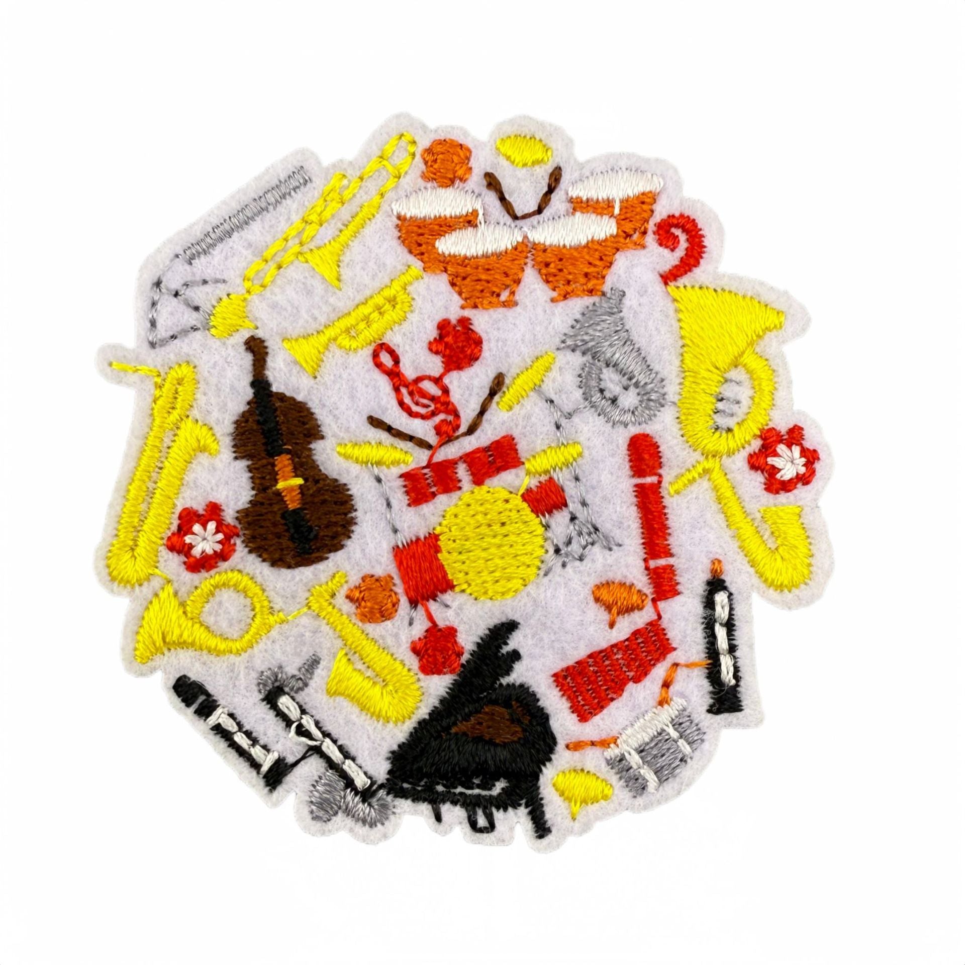 Wholesale Cartoon Music Note Embroidered Patches Iron On Clothing Accessory Trendy Decorative Gift And Boutique Resale