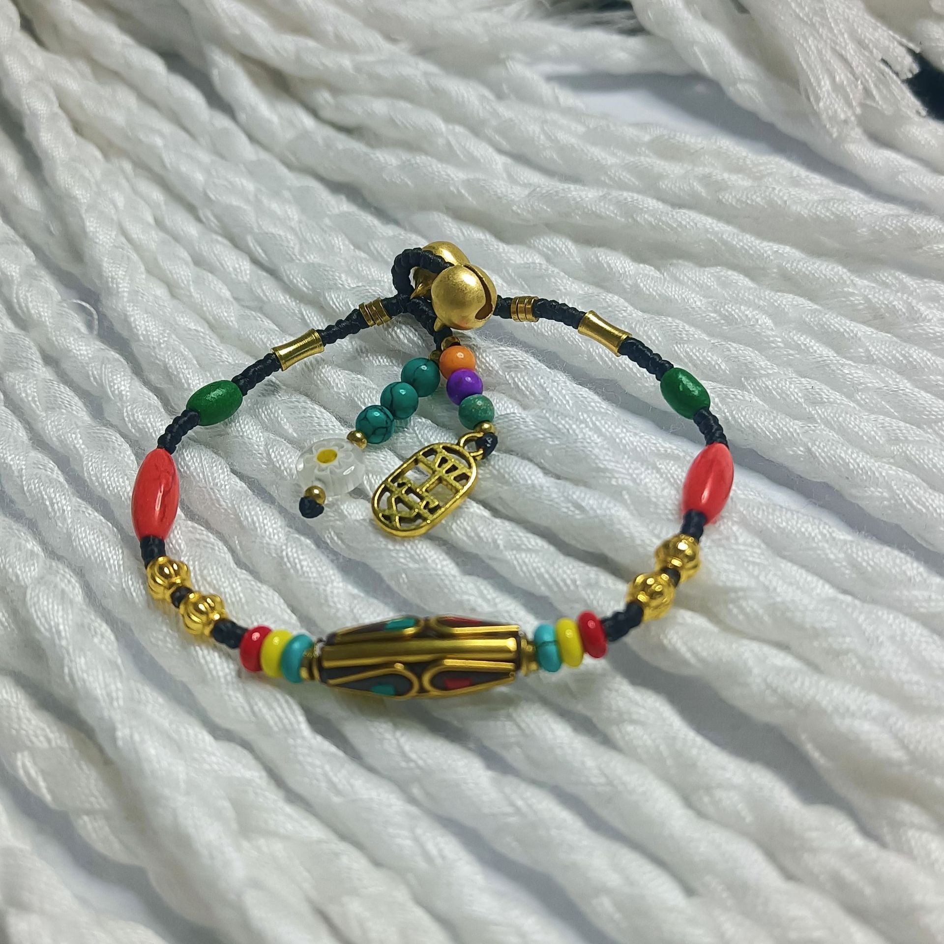 Wholesale Ethnic Style Natural Stone Vintage Handwoven Bracelet