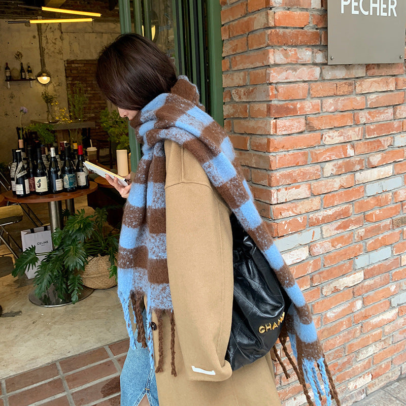 Wholesale Plaid Long Acrylic Imitation Cashmere Scarf