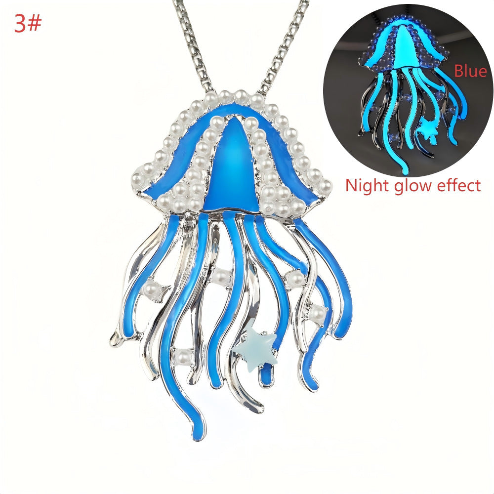 Wholesale Beach vacation  deep sea dream  night glow jellyfish  fluorescent necklace