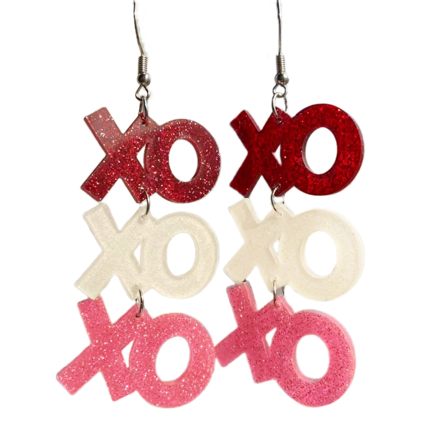 Wholesale Hollow Lips XOXO English Letter Valentine' s Day Acrylic Earrings