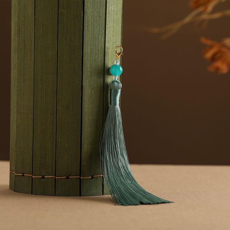 Wholesale 12CM Beaded Lobster Clasp Tassel Pendant