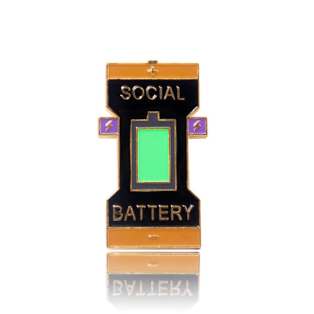 Wholesale Mood Expression Battery Power Creative Brooch