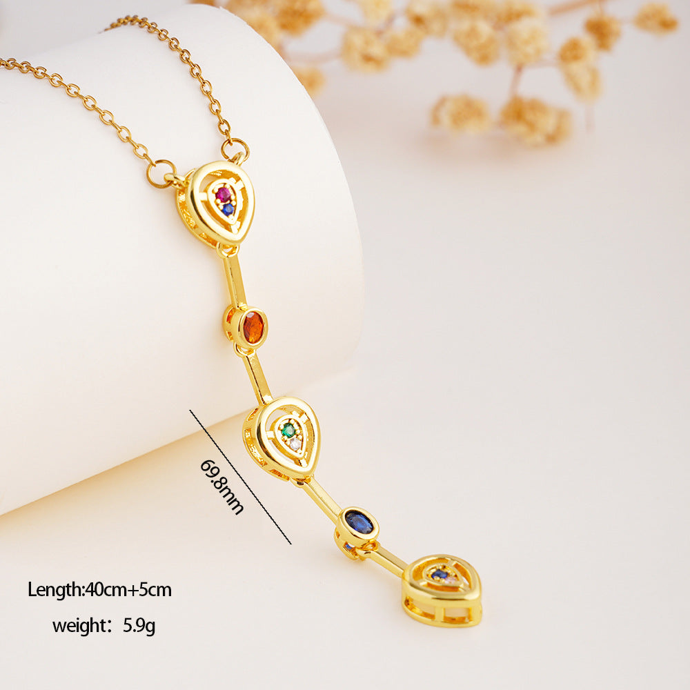Wholesale Necklace for Women Zircon Tassel Butterfly Pendant Light Luxury Choker