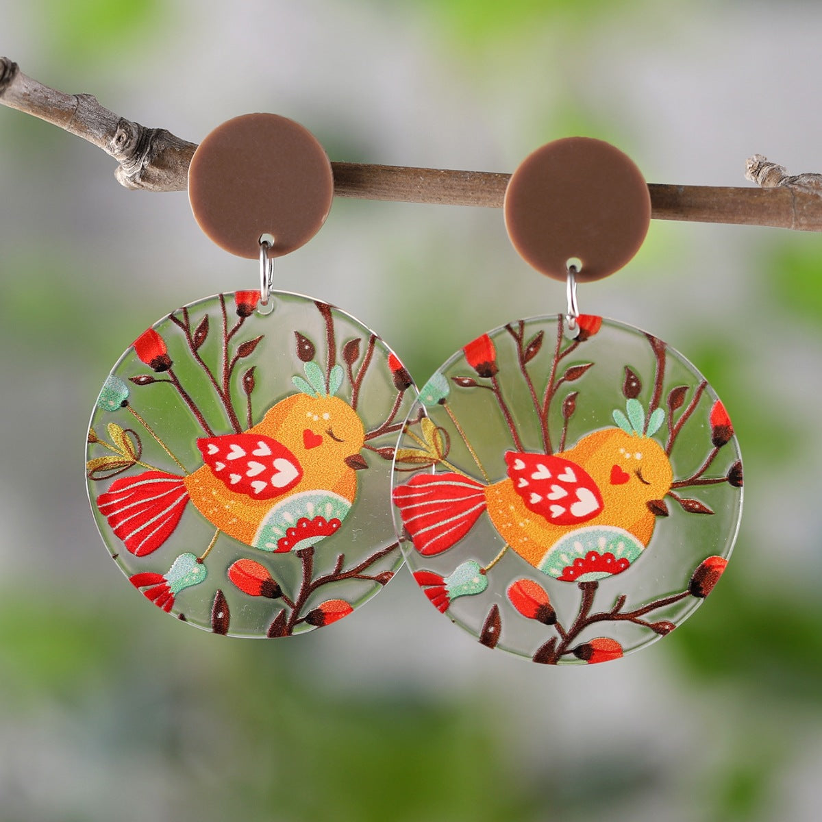 Wholesale Spring and summer flower leaf pendant earrings acrylic earrings